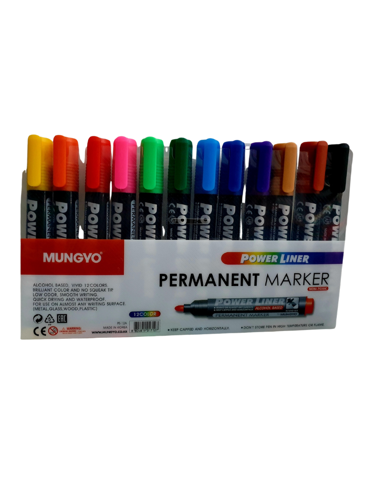 Mungyo 12 Power Liner Permanent Markers